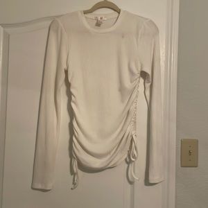 Cream white soft sweater side strings
